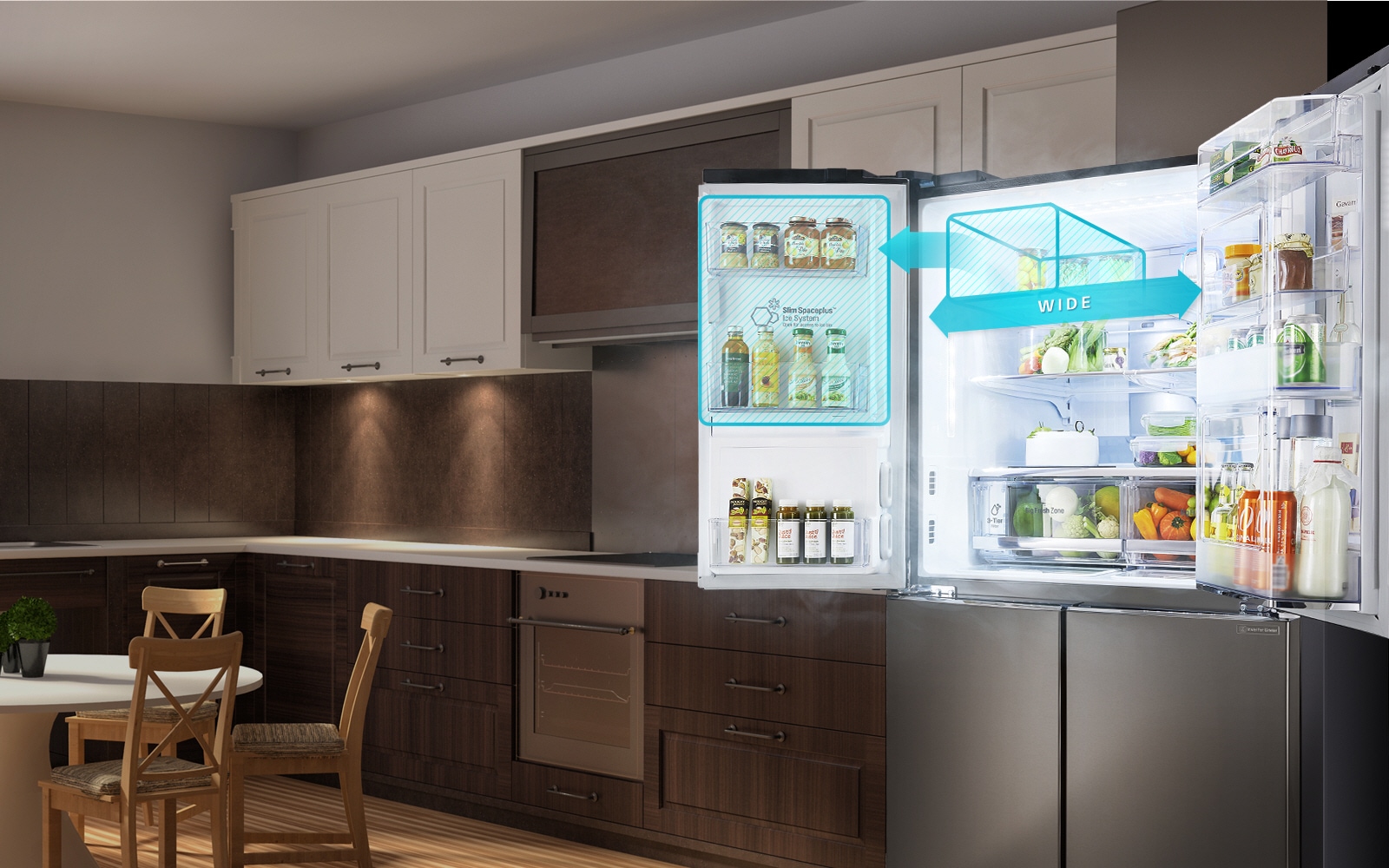 The Slim In-door Icemaker creates space